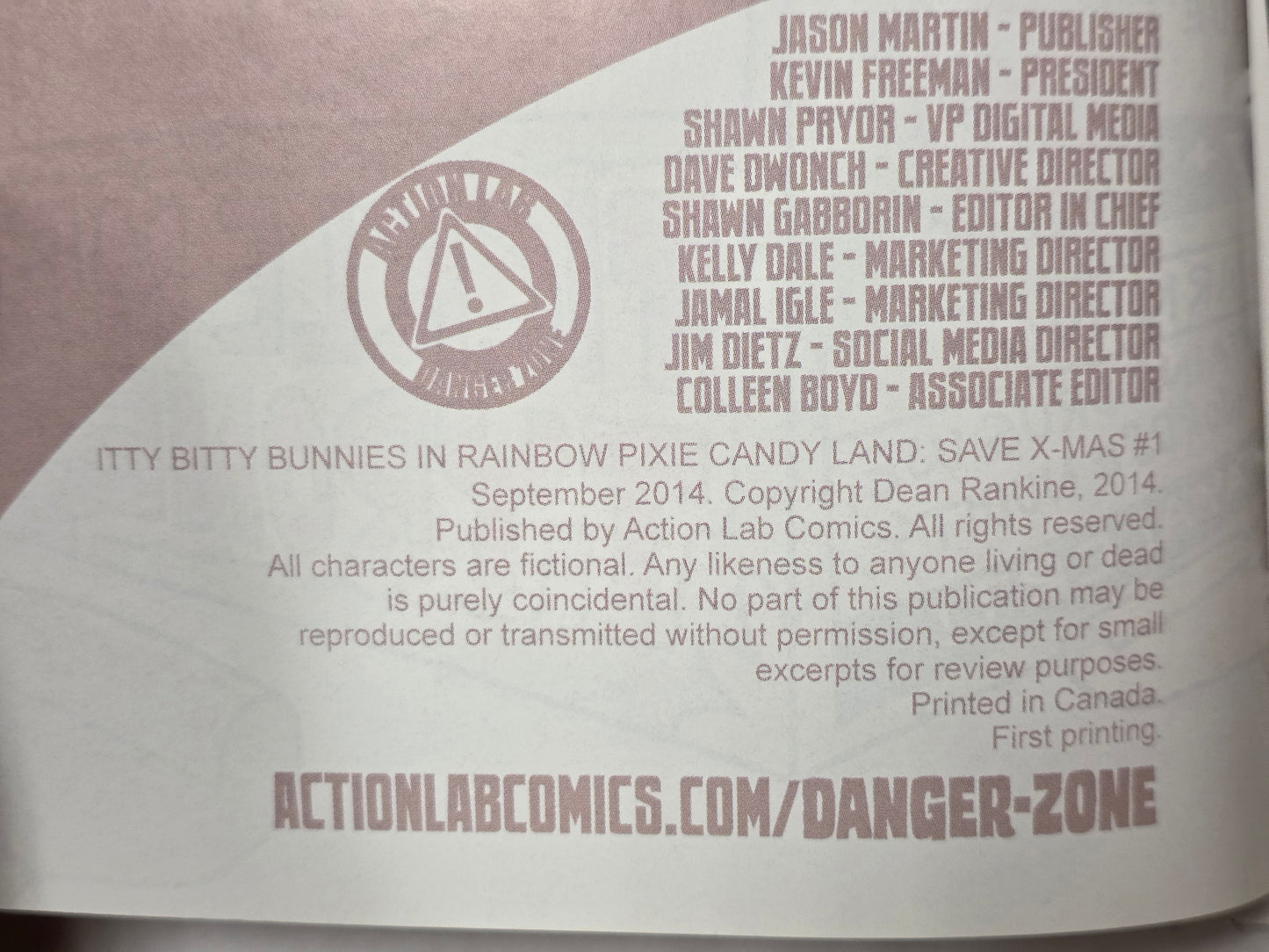 Itty Bitty Bunnies in Rainbow Pixie Candy Land: Save X-Mas #1 Limited Edition Variant Dean Rankine First Print NEAR MINT