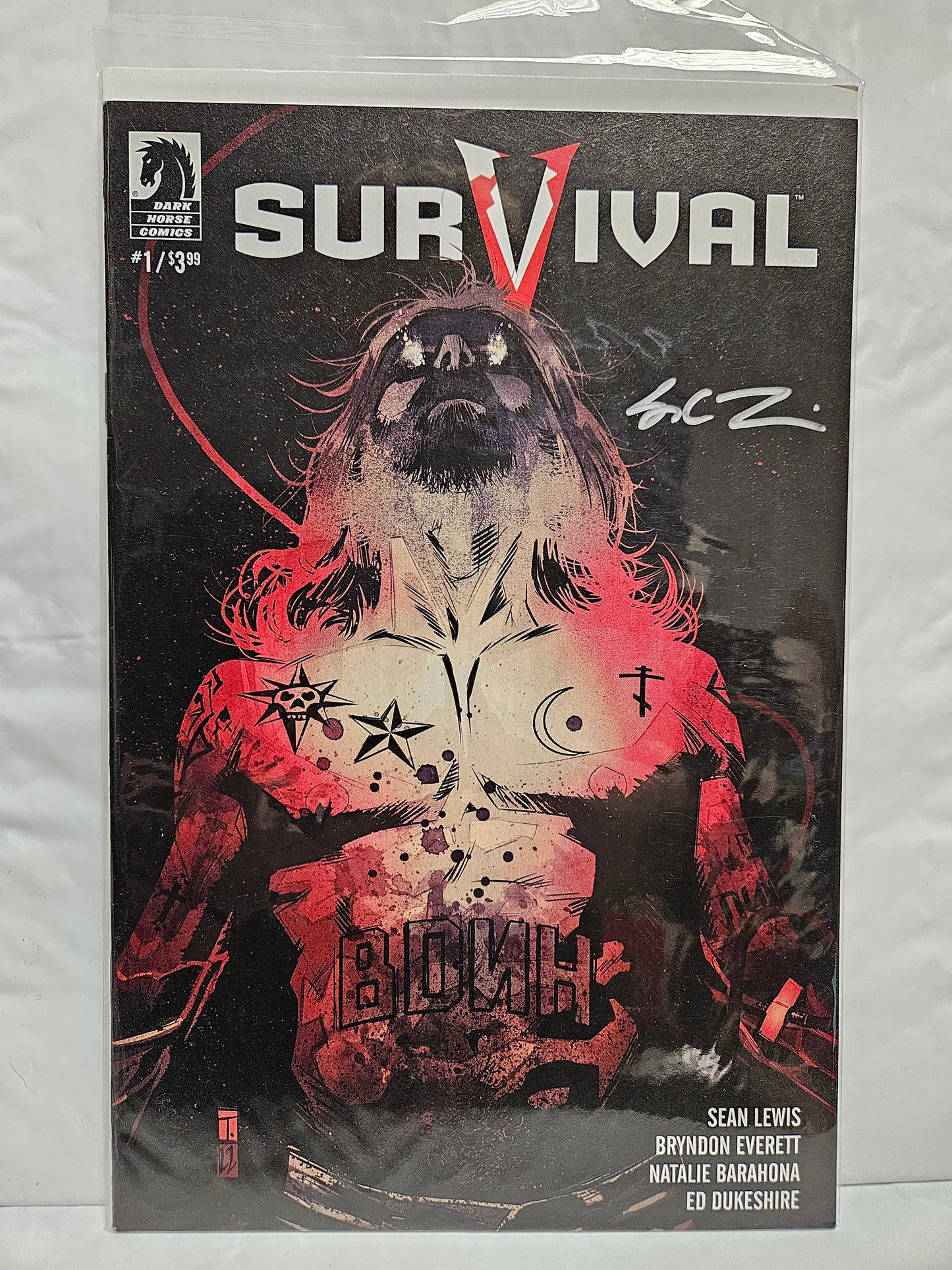 Survival #1 Signed Sean Lewis w/Certificate 2023 DARK HORSE COMICS