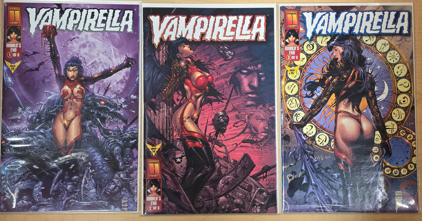 Vampirella Monthly #13-15 World's End #1-3 Harris Comics NEAR MINT