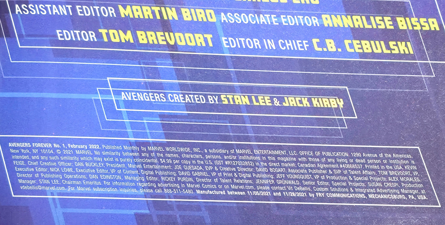 Avengers Forever #1 Variant Edition 1:50 Jason Aaron NEAR MINT Marvel