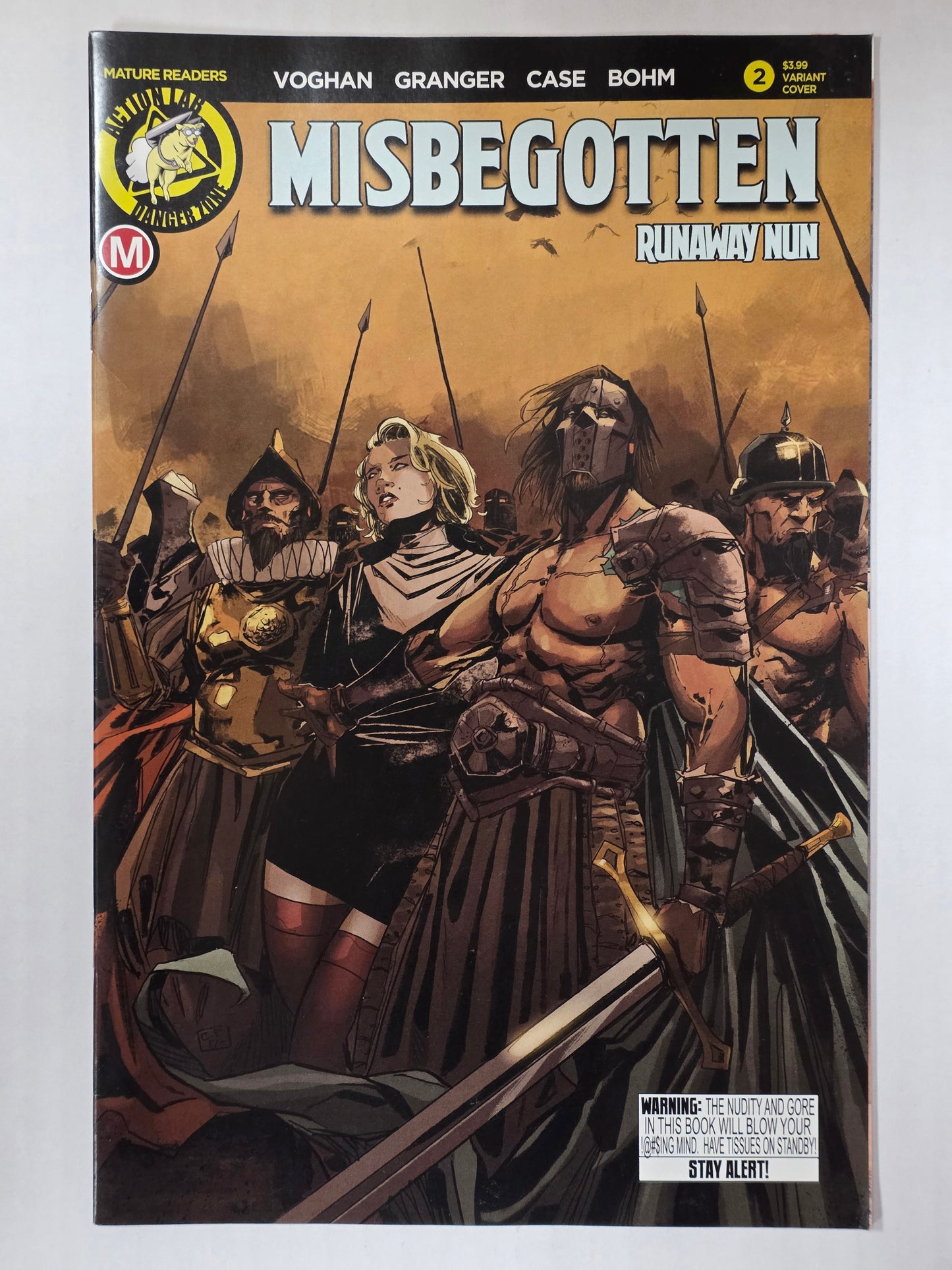 Misbegotten Runaway Nun #2  Variant Cover 2017 First Printing NEAR MINT Cover Artist Justin Case Action Lab Danger Zone