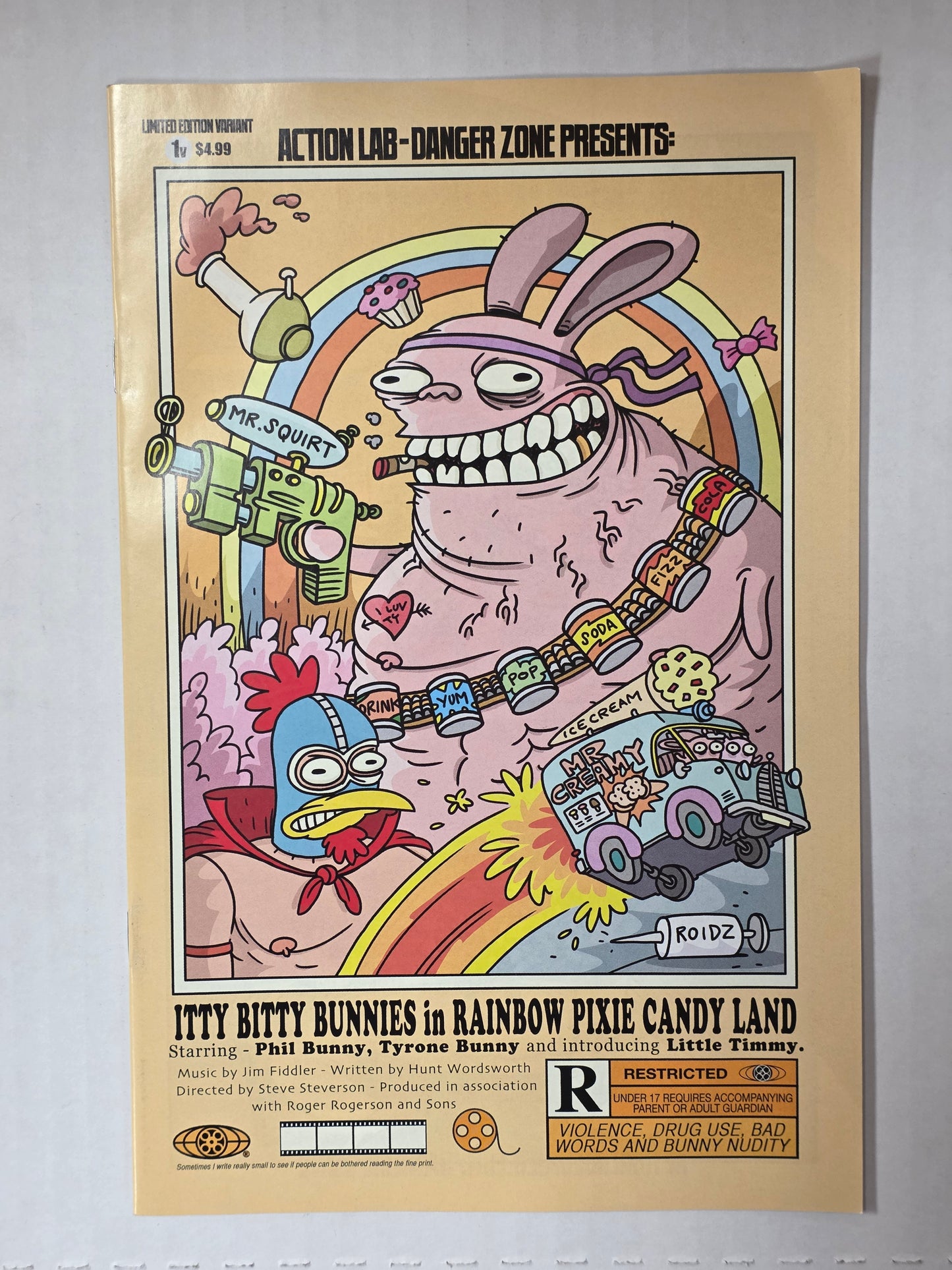 Itty Bitty Bunnies in Rainbow Pixie Candy Land: Cock Fight #1 Limited Edition Variant Dean Rankine First Print NEAR MINT