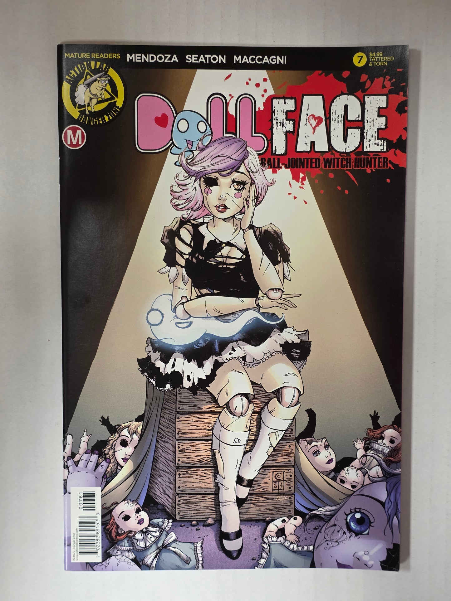 Dollface Tales of the Ball-Jointed Witch Hunter #7 Tattered and Torn Variant Cover by Colette Turner First Print NEAR MINT Action Lab Danger Zone