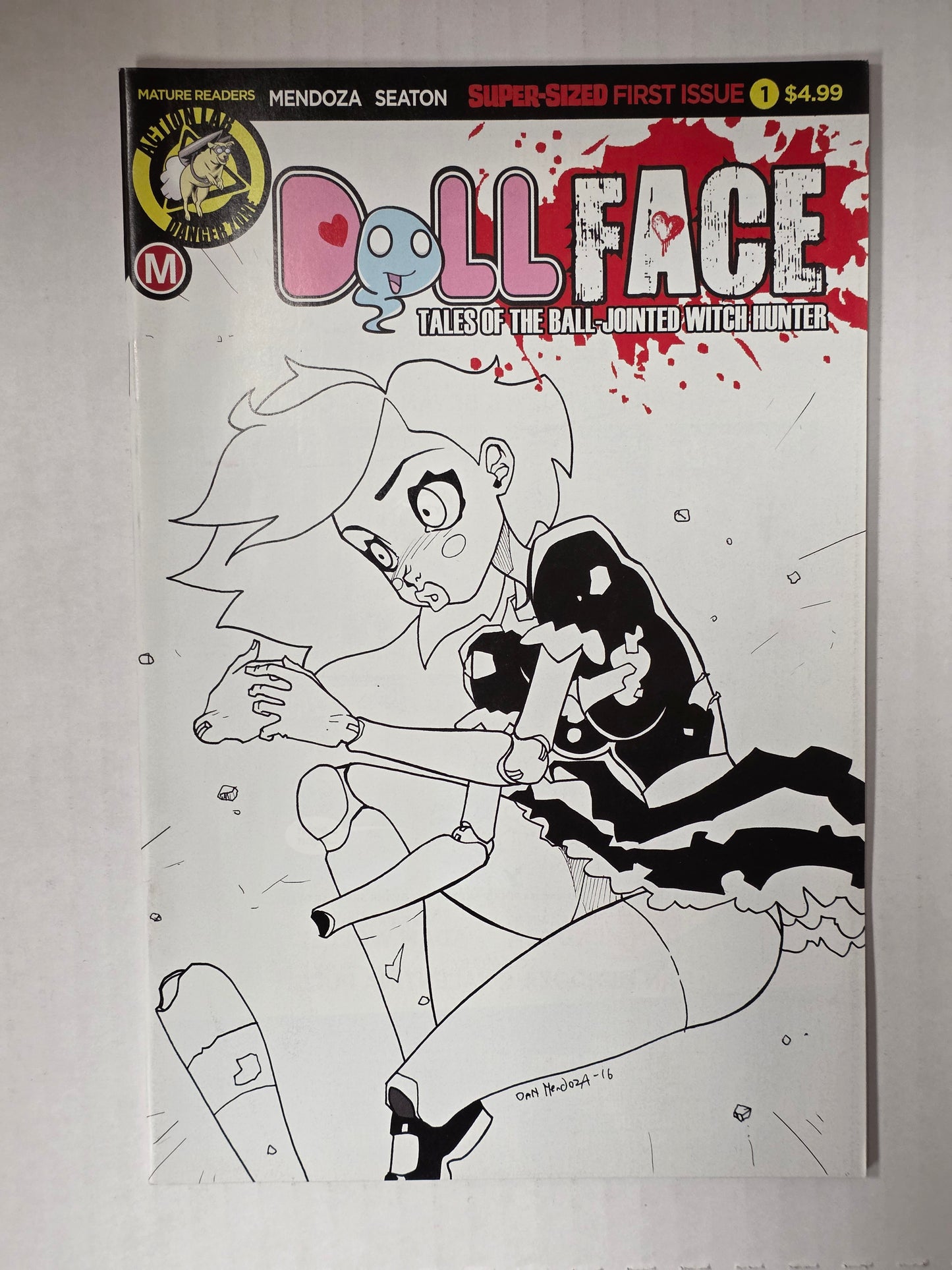 Dollface Tales of the Ball-Jointed With Hunter #1 Pin Up Sketch Variant by Dan Mendoza NEAR MINT Action Lab Danger Zone (Copy)