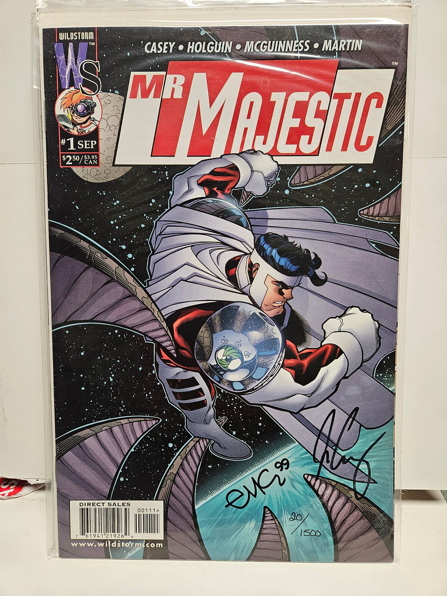 Mr. Majestic #1 Signed Joe Casey and Ed McGuiness 1999 WILDSTORM w/ Certificate