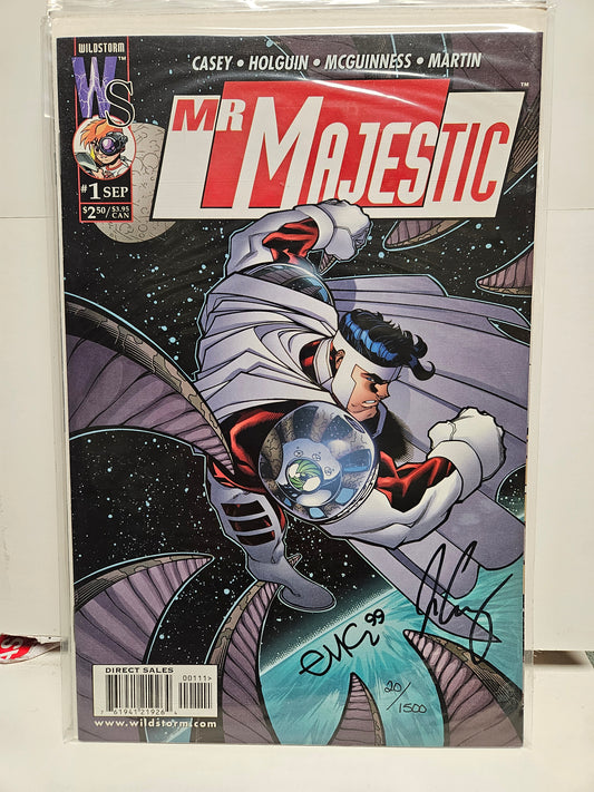 Mr. Majestic #1 Signed Joe Casey and Ed McGuiness 1999 WILDSTORM w/ Certificate