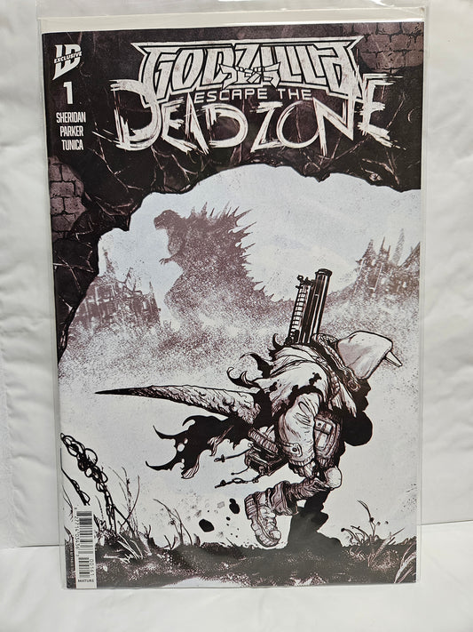 Godzilla Escape The Dead Zone #1 Cover A (B&W Variant) First Printing July 2025 IDW