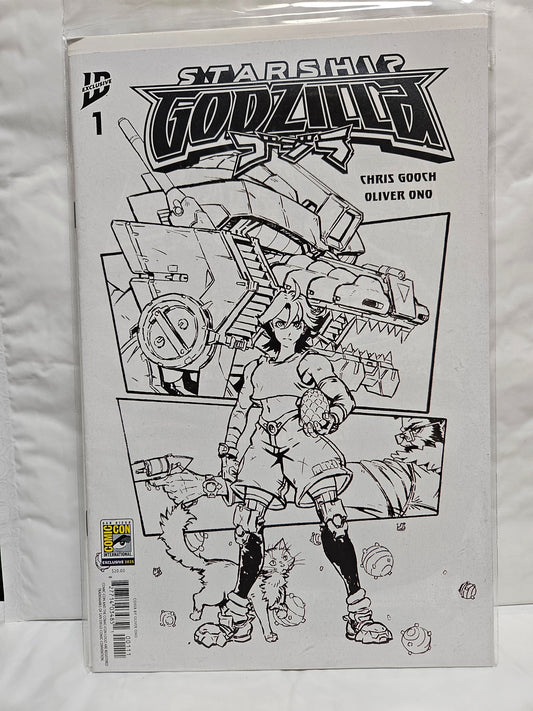 Starship Godzilla #1 Cover A (B&W Variant) First Printing July 2025 IDW