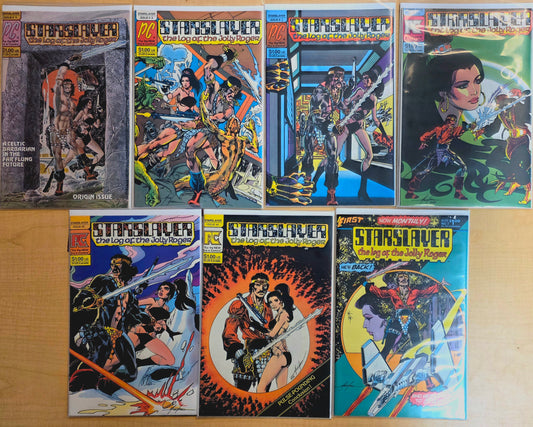 Starslayer The Log of the Jolly Roger #1-7 Mike Grell FIRST APPEARENCE OF ROCKETEER NEAR MINT