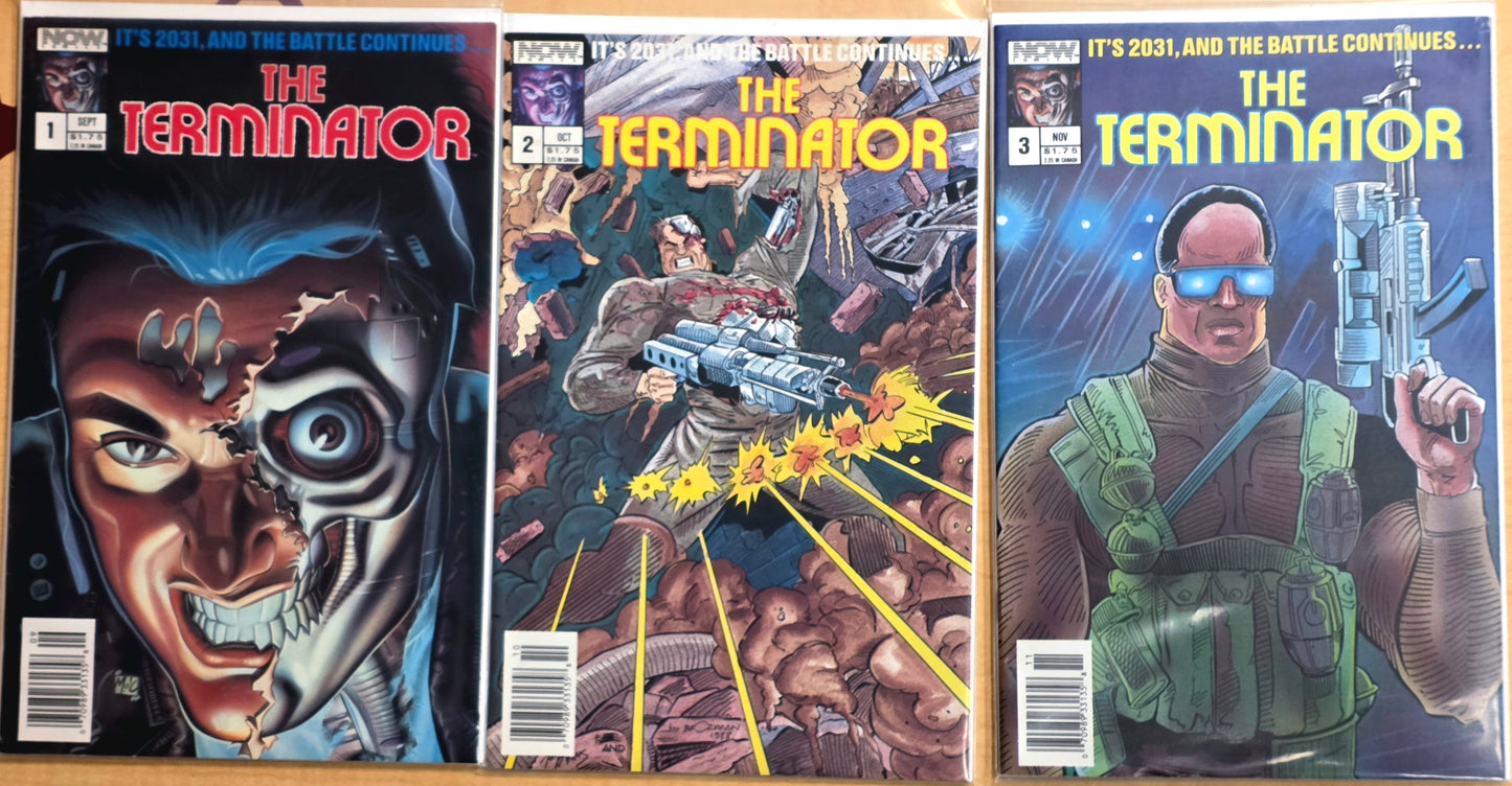 The Terminator #1-3 Now Comics NEAR MINT