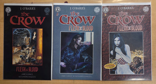 The Crow Flesh and Blood #1-3 J. O'Barr Complete Set NEAR MINT