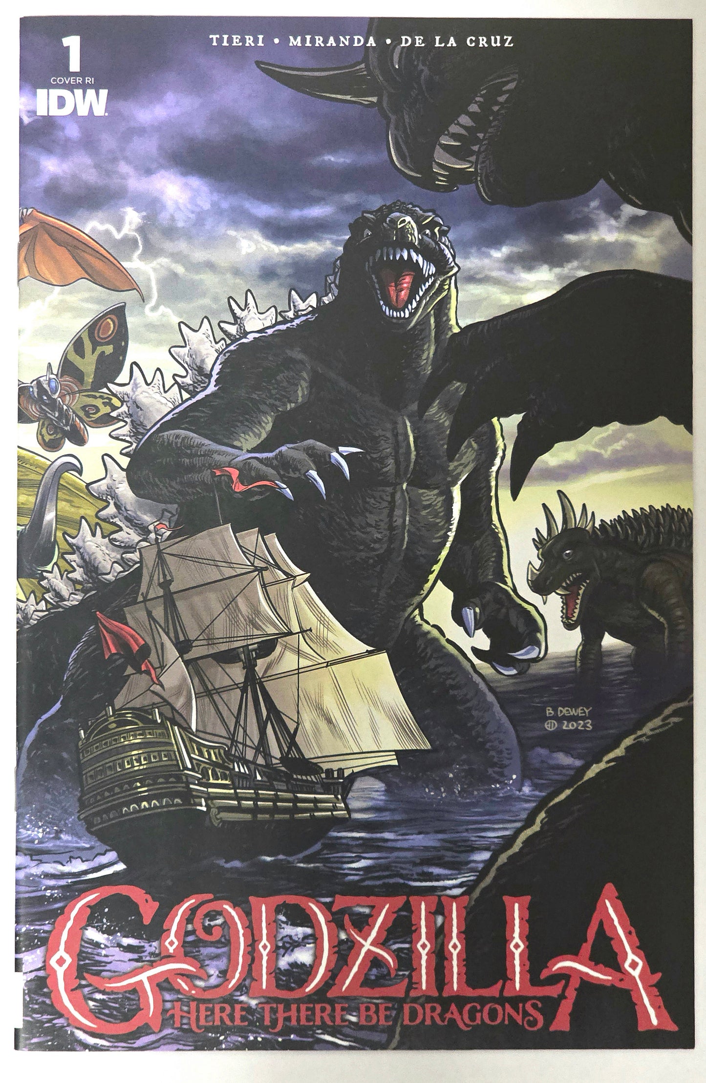 Godzilla Here There Be Dragons #1 Retailer Incentive 1:25 Variant Cover Benjamin Dewey NEAR MINT IDW