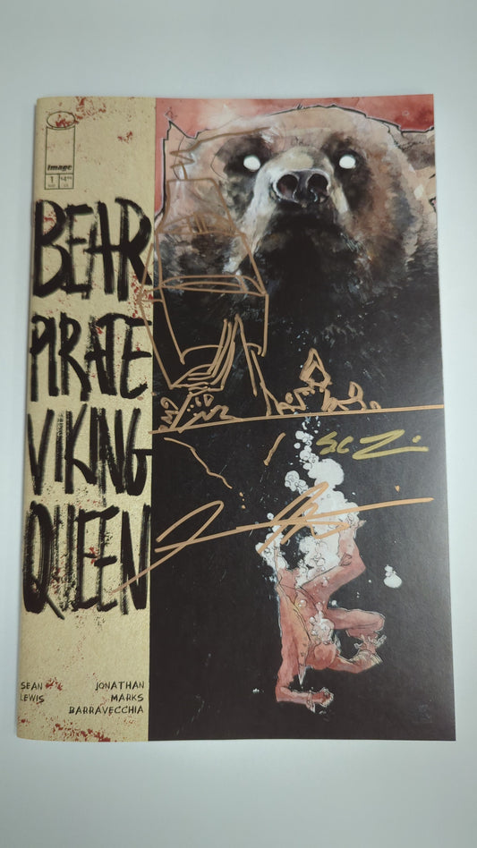 Bear Pirate Viking Queen #1 Autographed and Remarked Pirate Ship version